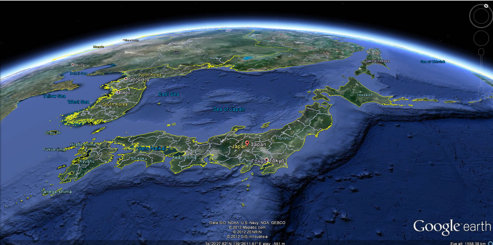 Japan Earth Map
